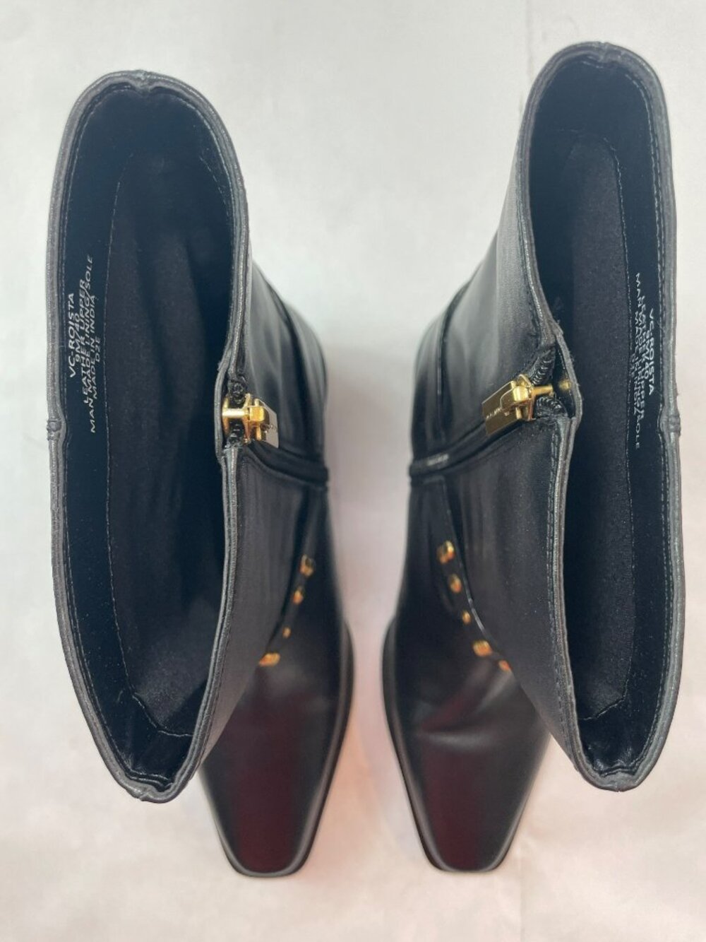 Vince Camuto Roista Black Leather Studded Mid-Calf Boots Women's Sz 9M $198 NWT - Picture 4 of 12